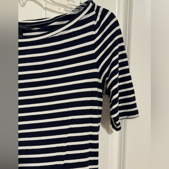 Tommy Hilfiger navy blue and white top. 3/4 sleeve. - Picture 2 of 3